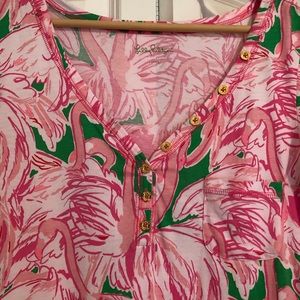 Lilly Pulitzer Flamingo T shirt dress size Large.